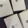 Adidas Bad Bunny collaboration shoebox packaging displayed in bulk