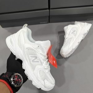 Premium quality New Balance 530 White first copy shoes featuring white mesh and leather, classic comfort, available with cash on delivery from Martify