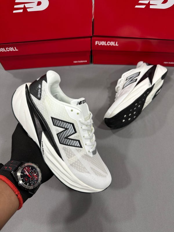 Premium quality New Balance Fuelcell Rebel v5 White first copy shoes with engineered mesh upper and FuelCell technology, available with cash on delivery from Martify