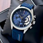 Tommy Hilfiger Casual Blue Chronograph Series First Copy Watch sporty skeleton dial blue silicon strap