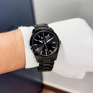 Armani Exchange AX2858 Black Festive Special First Copy Watch minimalist dial steel bracelet