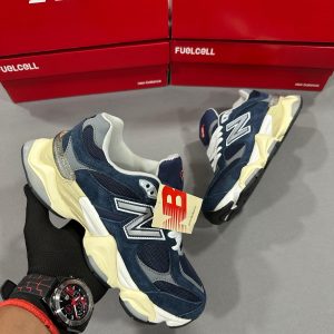 Premium quality New Balance 9060 Navy Blue first copy shoes with blue suede, mesh, and chunky sole, available with cash on delivery from Martify