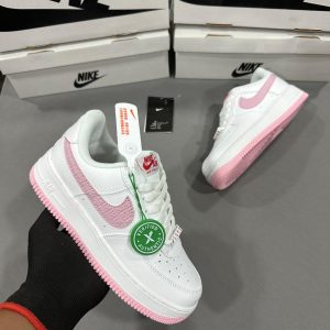 Premium quality Nike Airforce 1 Low Valentine Love first copy shoes with pink Swoosh and accents, available with cash on delivery from Martify