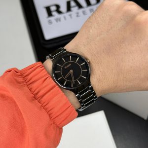 Rado men’s black ceramic round dial first copy watch with sapphire crystal glass