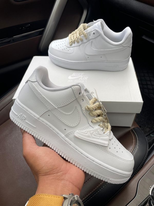 Nike Airforce 1 Low Rope Lace First Copy Shoes white design with rope laces