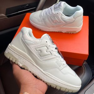 New Balance 550 White Grey First Copy Shoes white and grey color side view