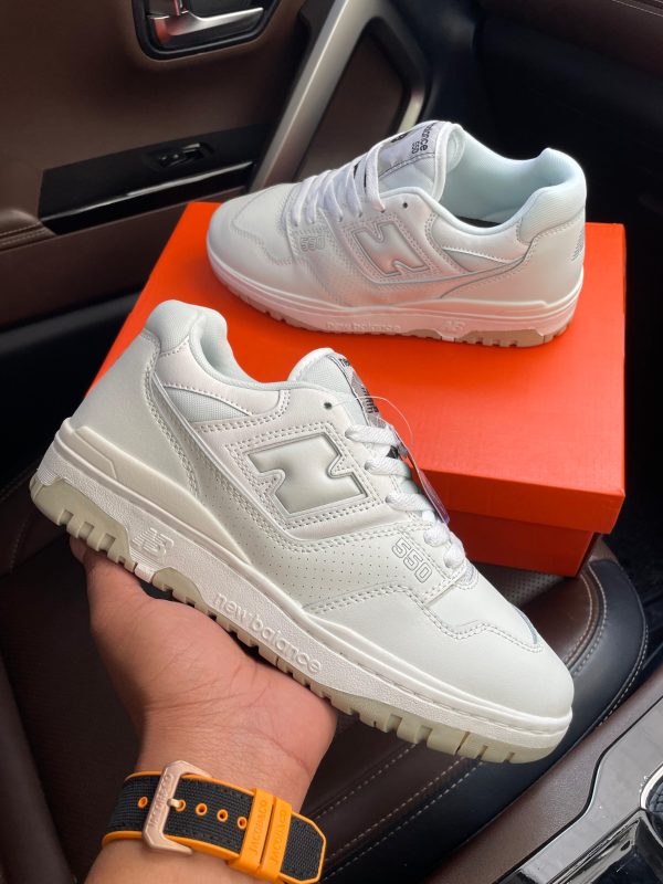 New Balance 550 White Grey First Copy Shoes white and grey color side view