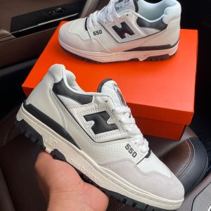 New Balance 550 White Black First Copy Shoes side view white black color