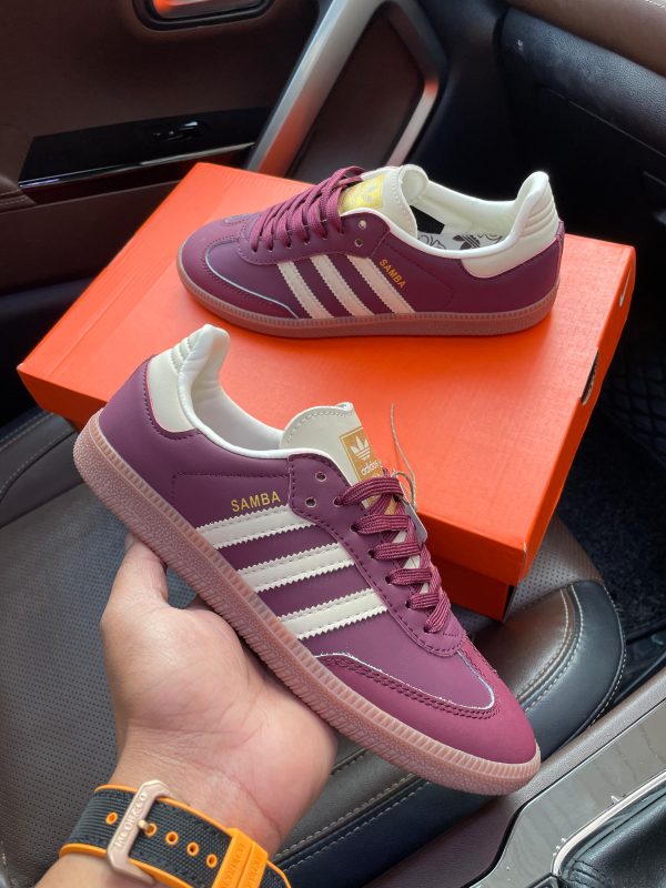 Adidas Samba Maroon First Copy Shoes side view