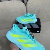 Adizero Evo SL ATR First Copy Shoes Aqua Neon Green lightweight running sneakers bright stripe design premium copy India COD