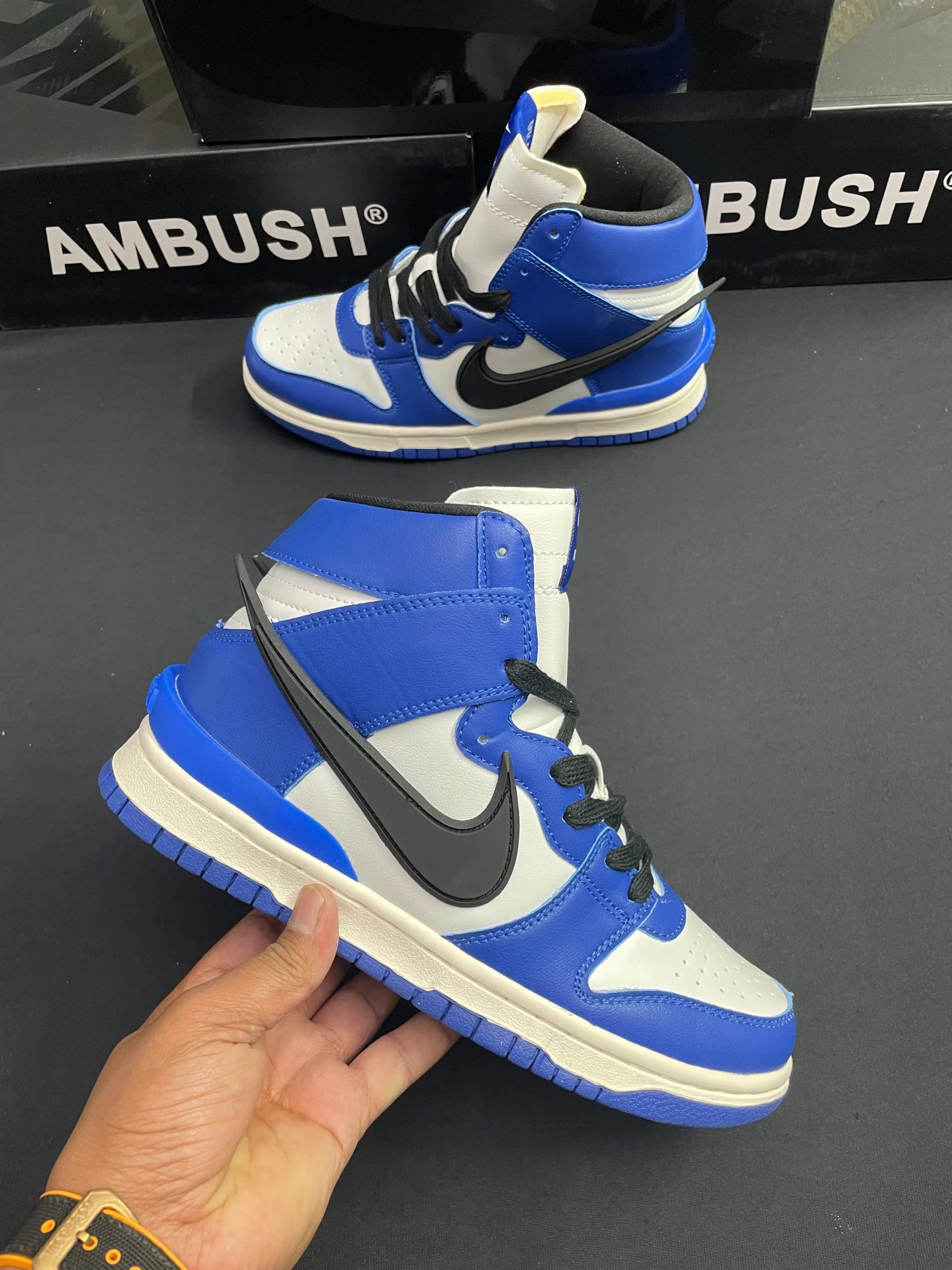 Nike Ambush Dunk High Deep Royal Blue first copy shoes side view sneaker