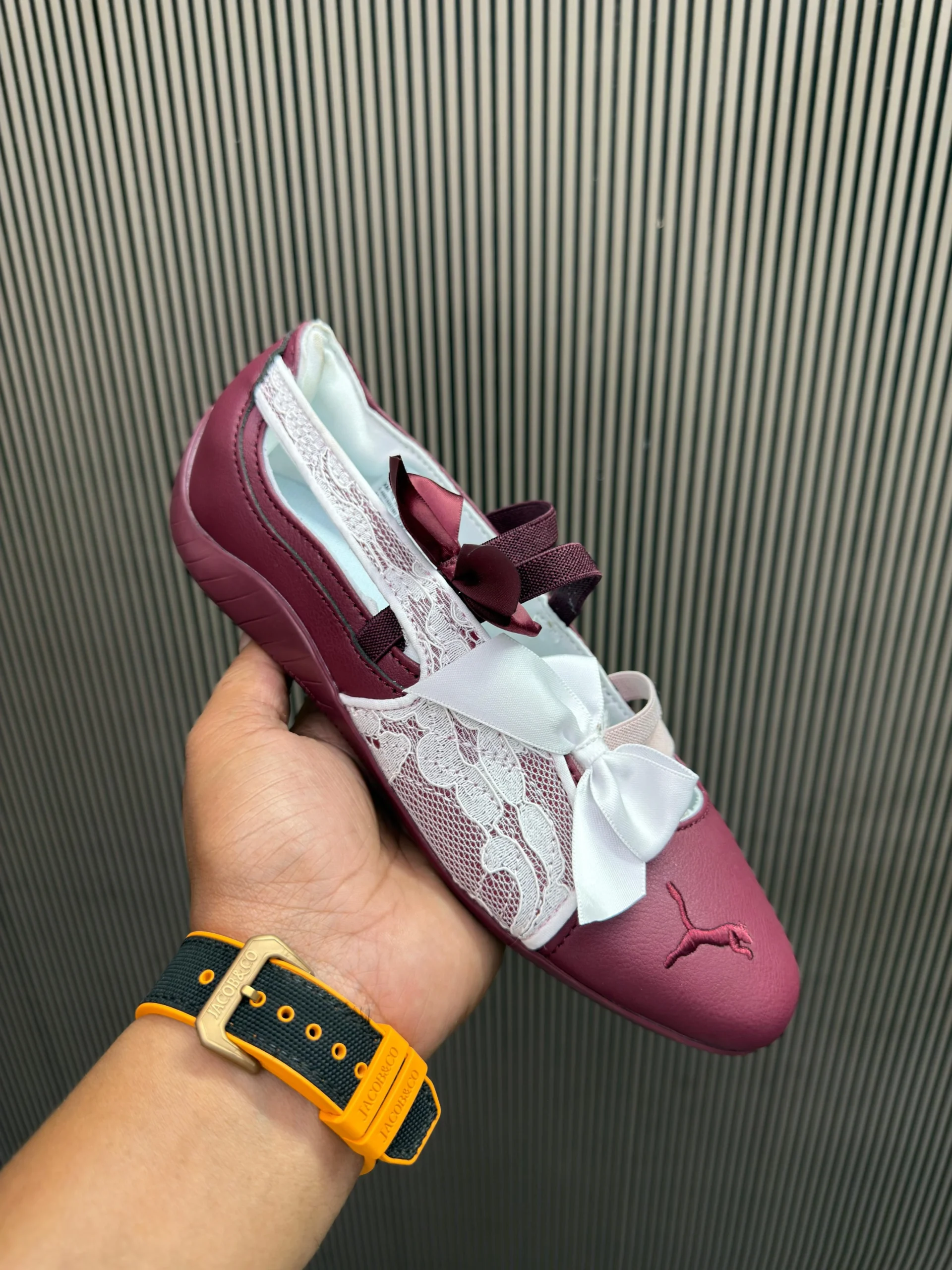 Puma Speedcat Ballet lace maroon first copy shoes for women