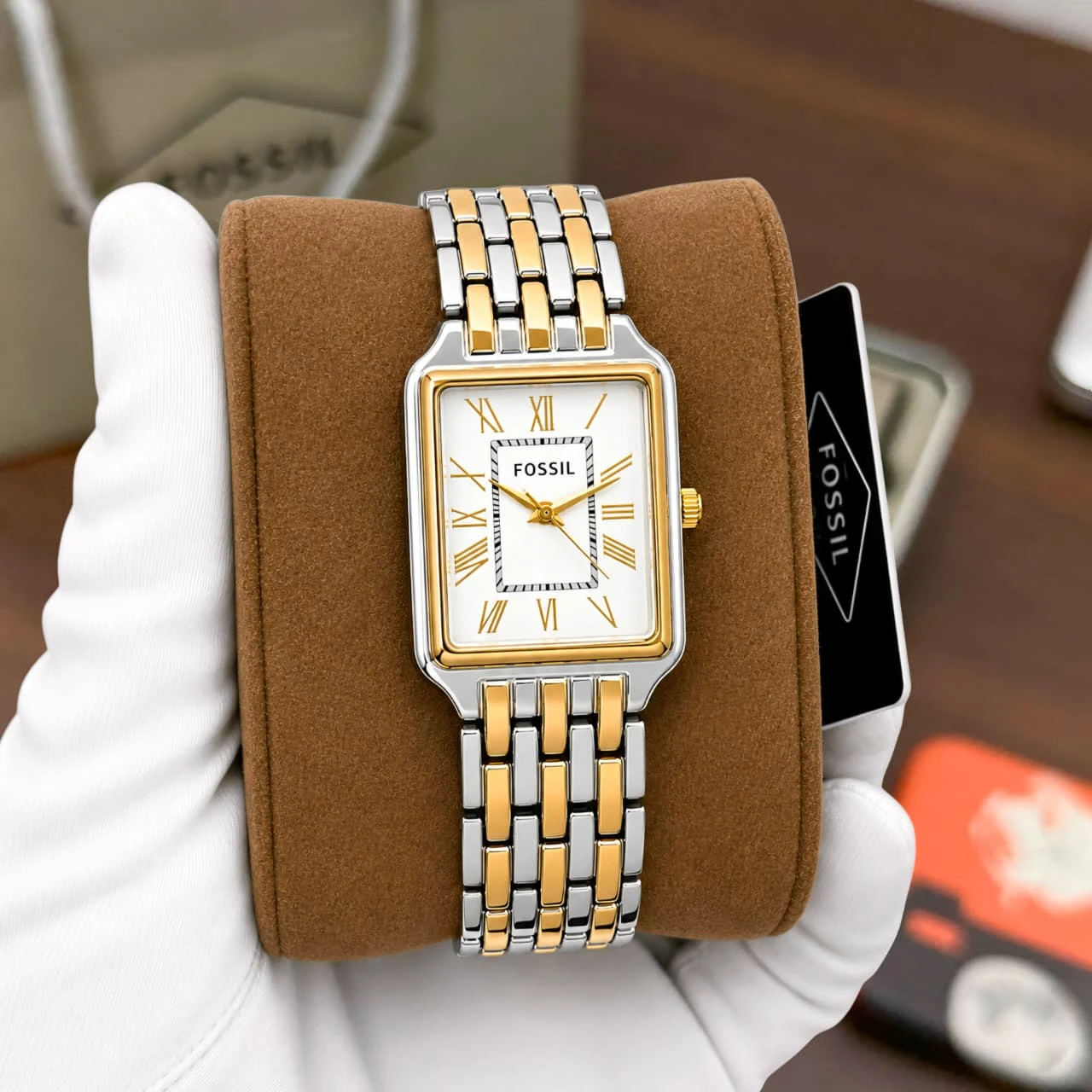 Fossil Raquel Two Tone White Dial First Copy Watch