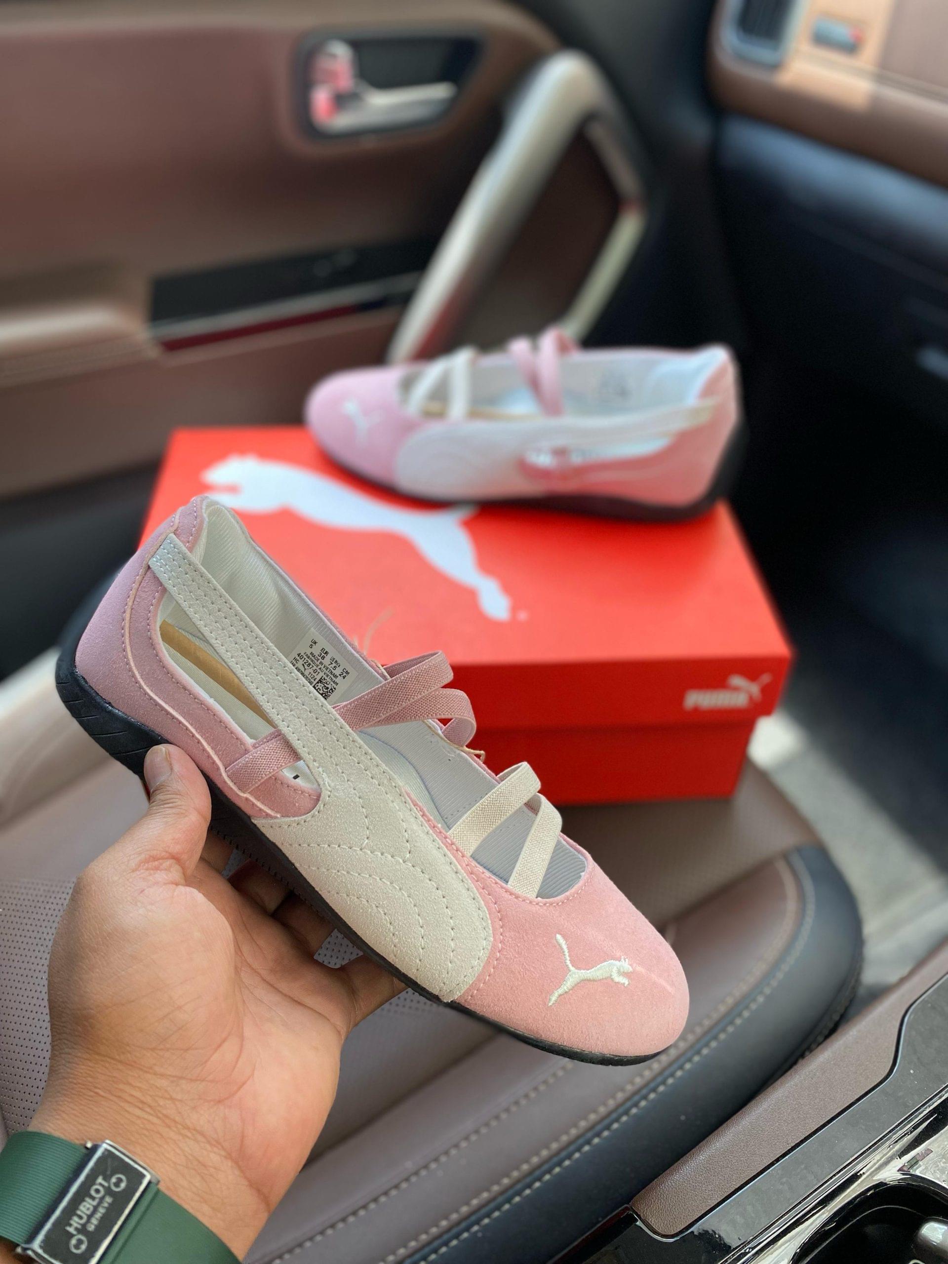Pink and White Puma Speedcat Ballet First Copy Shoe - Martify