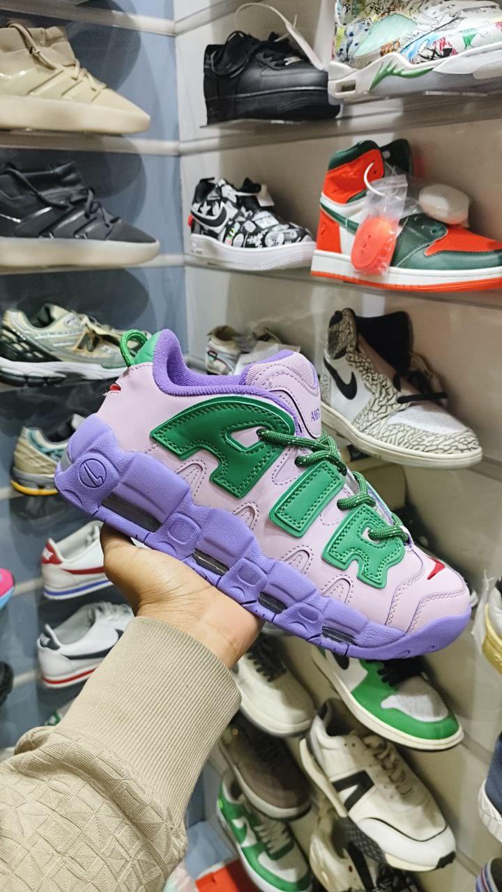 Premium Quality Nike X More Uptempo Ambush First Copy Shoes in Purple and Green – Martify