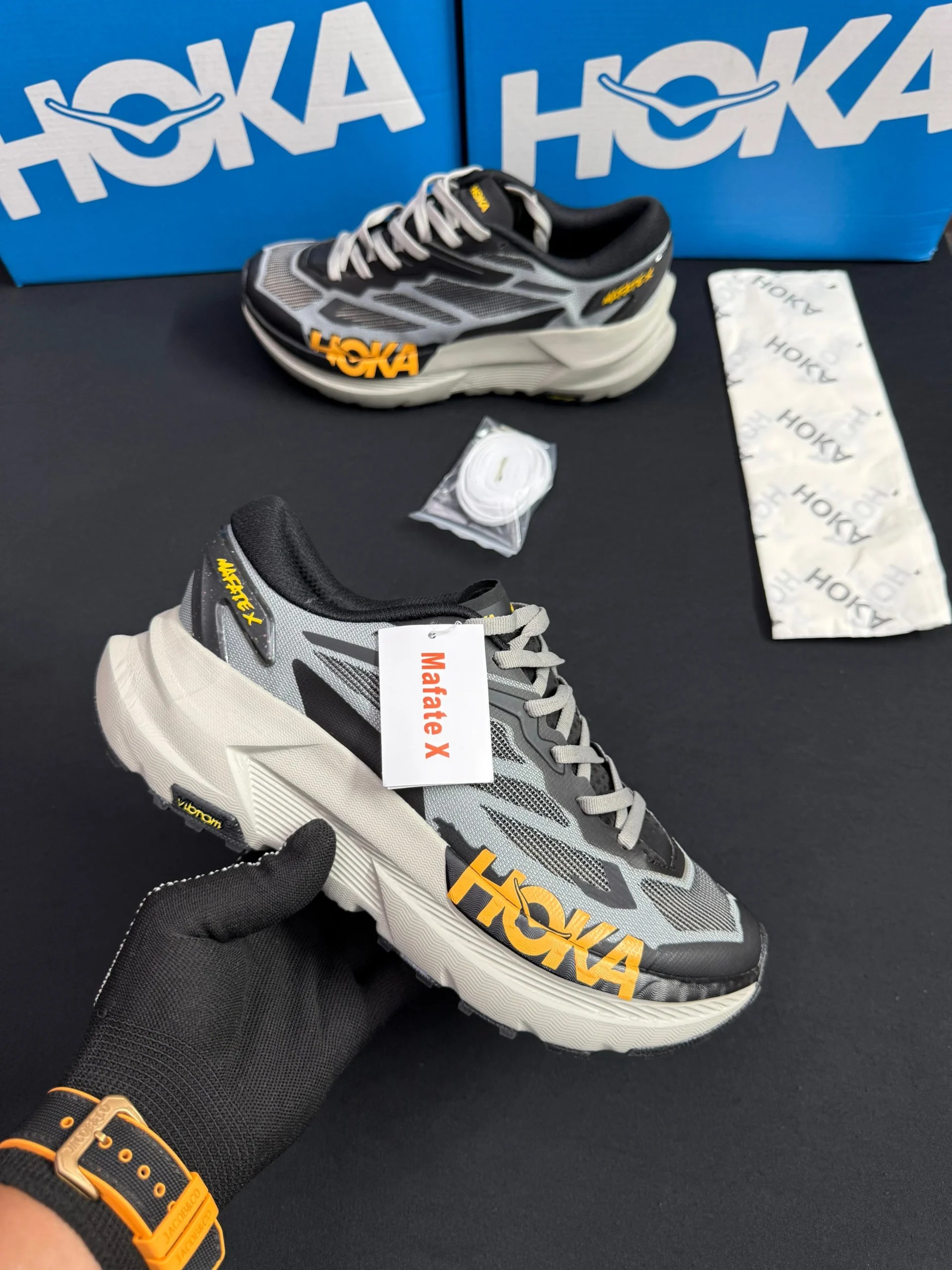 Hoka Mafate X Coral Blue First Copy Shoes