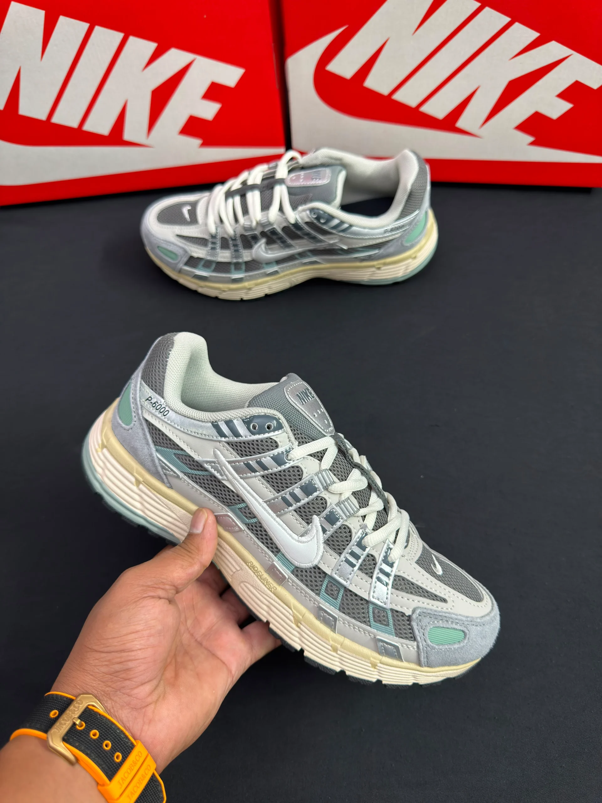 Nike P-6000 Light Grey Mint First Copy Shoes