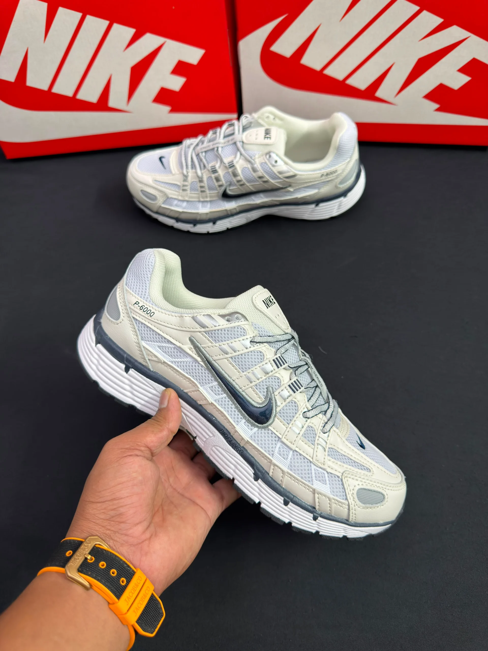Nike P-6000 White Grey First Copy Shoes